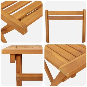 Conjunto Bistro Dobrável de 5 Peças Madeira Maciça Acácia