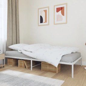 vidaXL Estrutura de cama 100x200 cm metal branco