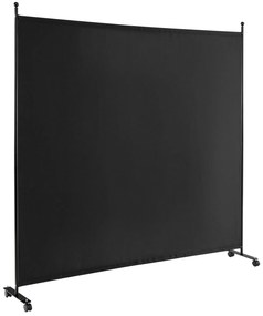 Divisória de ambiente com painel único e rodas - cinza