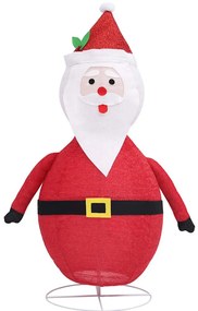 Pai Natal decorativo com luzes LED tecido de luxo 120 cm