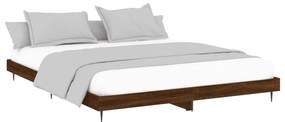 Estrutura de cama 120x200cm derivados madeira carvalho castanho