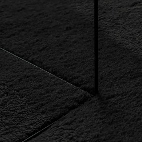 Tapete pelo curto macio e lavável HUARTE 140x200 cm preto