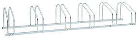 vidaXL Suporte piso p/ estacionamento de 6 bicicletas 168x33x27 cm aço
