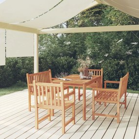 vidaXL 5 pcs conjunto de jantar p/ jardim madeira de teca maciça