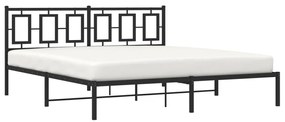 Estrutura de cama com cabeceira 183x213 cm metal preto