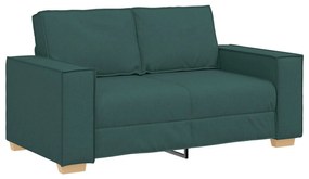 Conjunto de Sofá de 3 Peças com Almofadas em Tecido Verde Escuro