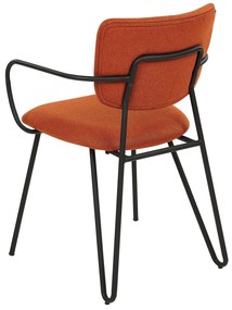 Conjunto de 2 cadeiras de jantar em tecido laranja ELKO Beliani