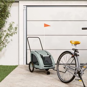 vidaXL Reboque bicicleta animais tecido oxford/ferro cinzento