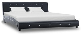 vidaXL Estrutura de cama 160x200 cm couro artificial preto