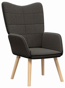 Poltrona Relaxante vidaXL Cinza Escuro em Tecido de Lã Curly