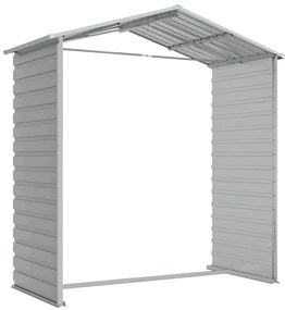 Abrigo de jardim 191x130x198 cm aço galvanizado cinzento-claro