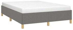 Estrutura de cama sem colchão 140x190 cm tecido cinzento-escuro