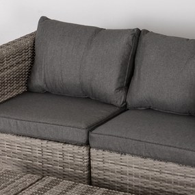 Conjunto de Móveis de Jardim 8 Peças de Vime com 2 Mesas de Centro Pol