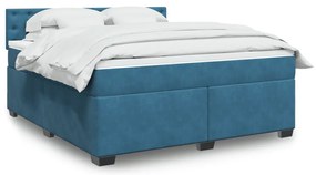 Cama com molas/colchão 180x200 cm veludo azul