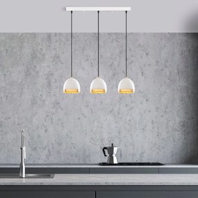 Chandelier Mugo – Branco e Dourado – 62 x 17 x 110 cm