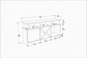 Móvel TV Auburn – Antracite e Branco – 120x29,9x60,6 cm