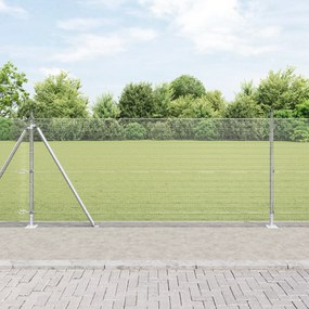 Cerca de Fio Soldado com 13 Postes Flangeados 1x50 m Aço Galvanizado