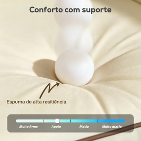 Sofá de 3 Lugares Sofá de Sala Moderno 190x85x80 cm Estofado em Couro Sintético com Bolso Lateral e 2 Almofadas Bege