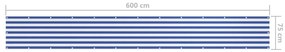 Tela de varanda 75x600 cm tecido Oxford branco e azul