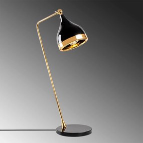 Candeeiro de Mesa Yildo – Preto e Dourado – 30 x 30 x 60 cm