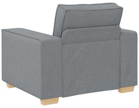 Conjunto de Sofá 3 Peças com Almofadas Cinza Claro