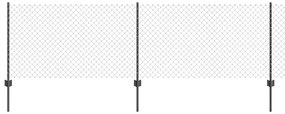 Cerca de Cadeia com 22 Postes U Cinza 0.8x25 m Aço