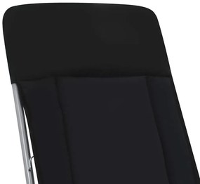Cadeiras de jardim dobráveis com almofadões 2 pcs preto