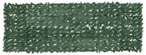 Tela de varanda com folhas verde-escuras 300x100 cm