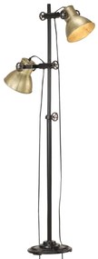 vidaXL Candeeiro de pé com 2 abajures E27 ferro fundido bronze