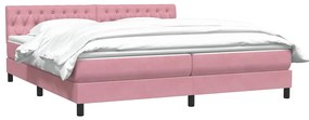 Cama com molas/colchão rosa 180x220 cm veludo
