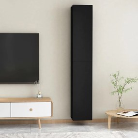 Móveis de TV 2 pcs 30,5x30x90 cm derivados de madeira preto