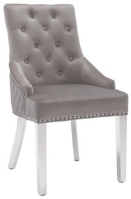 vidaXL Cadeira de jantar veludo cinzento-claro