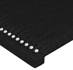 Cabeceira de cama c/ luzes LED tecido 80x5x78/88 cm preto