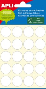 Etiquetas Autocolantes Ø 25 mm Cantos Redondos Apli – Branco