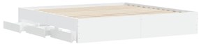 Estrutura de cama c/ gavetas 200x200cm derivados madeira branco