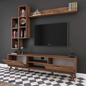 Conjunto de Móvel de TV "Askel" M1 – Design Moderno em Nogueira