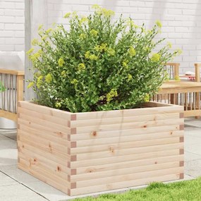 vidaXL Vaso/floreira de jardim 80x80x46 cm madeira de pinho maciça