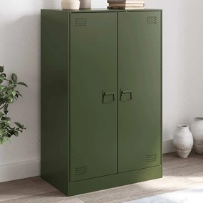 vidaXL Aparador 67x39x107 cm aço verde azeitona
