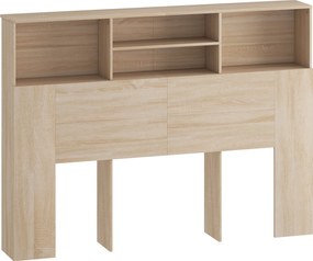 HOMCOM Cabeceira de Pé com 4 Casas 140x19x103,5 cm Efeito Madeira Natural | Aosom Portugal