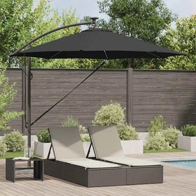 vidaXL Guarda-sol de Bananeira Cantilever Preto 294 x 294 x 248 cm