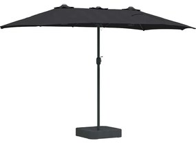 Guarda-sol de Jardim Preto 385 x 209 x 244 cm tecido