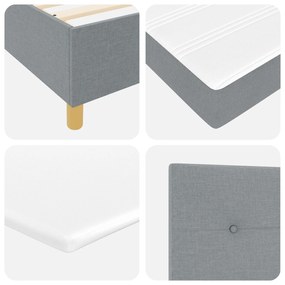 Cama Box Spring com Colchão Cinza Claro 90x200 cm Tecido