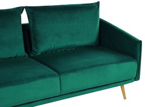 Sofá 3 lugares em veludo verde esmeralda MAURA Beliani