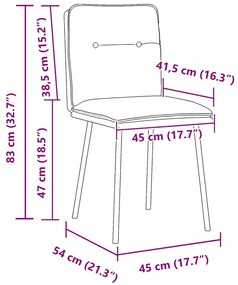 Cadeiras de jantar 2 pcs veludo cinzento-claro