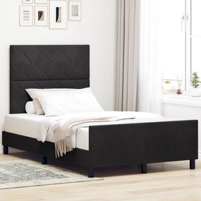 Estrutura de Cama de Veludo Preto vidaXL 120x200 cm