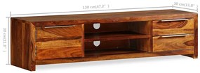 Móvel de TV madeira acácia sólida 120x30x30 cm