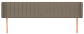 Cabeceira cama abas tecido 183x16x78/88 cm cinzento-acastanhado