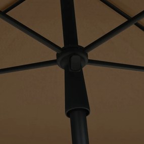 Guarda-sol de jardim c/ mastro 210x140 cm cinzento-acastanhado