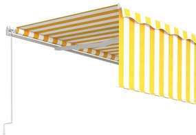 Toldo retrátil manual com estore 5x3 m amarelo e branco