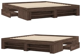 Estrutura de cama sem colchão 180x200 cm carvalho castanho